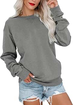 Orchidays Womens Casual Crewneck Sweatshirts Long Sleeve